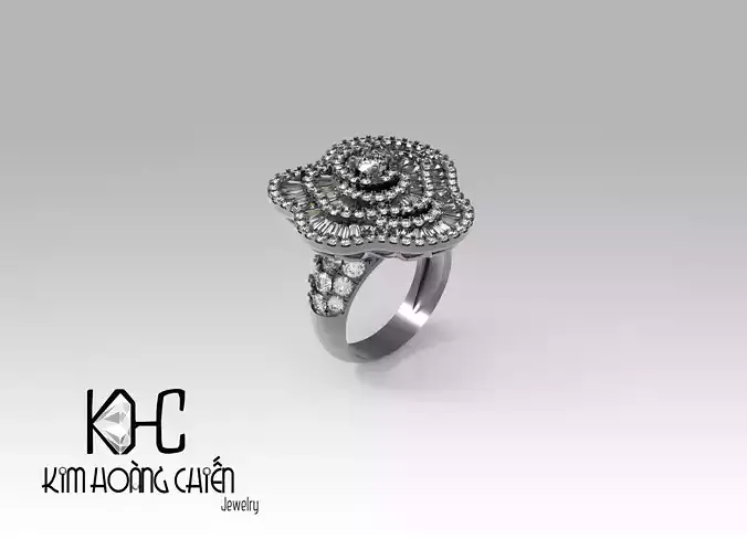 Rings-0302-3dm with diamond -1 Files 3D print model 3D print model