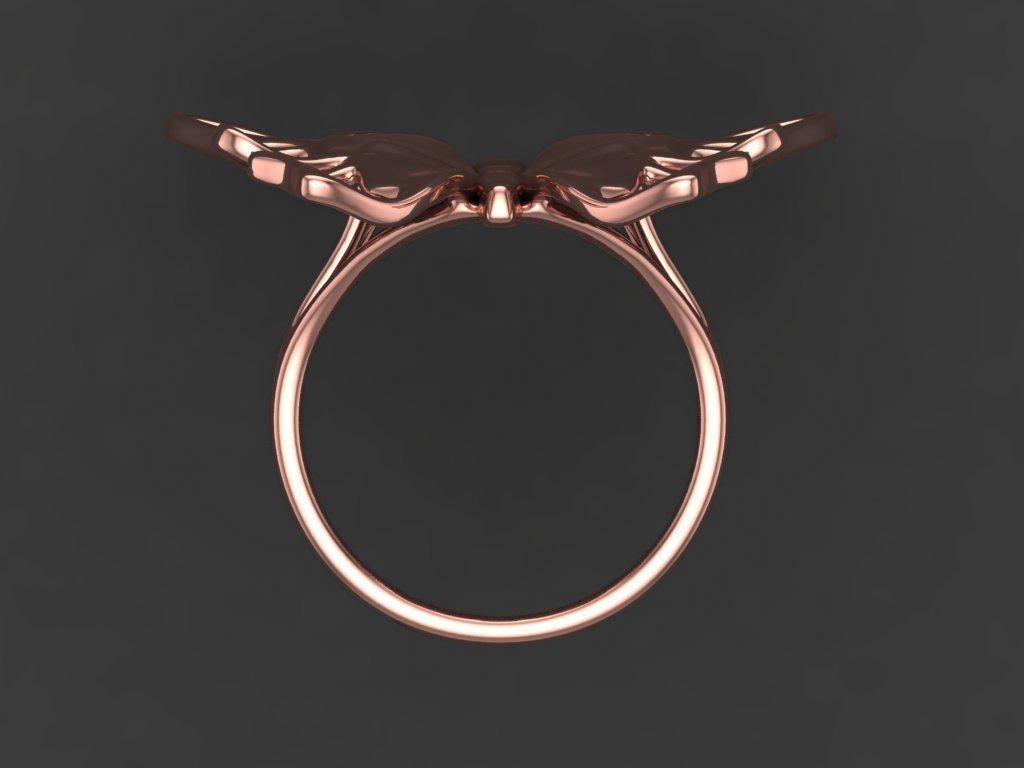 Butterfly ring 3D print model_7