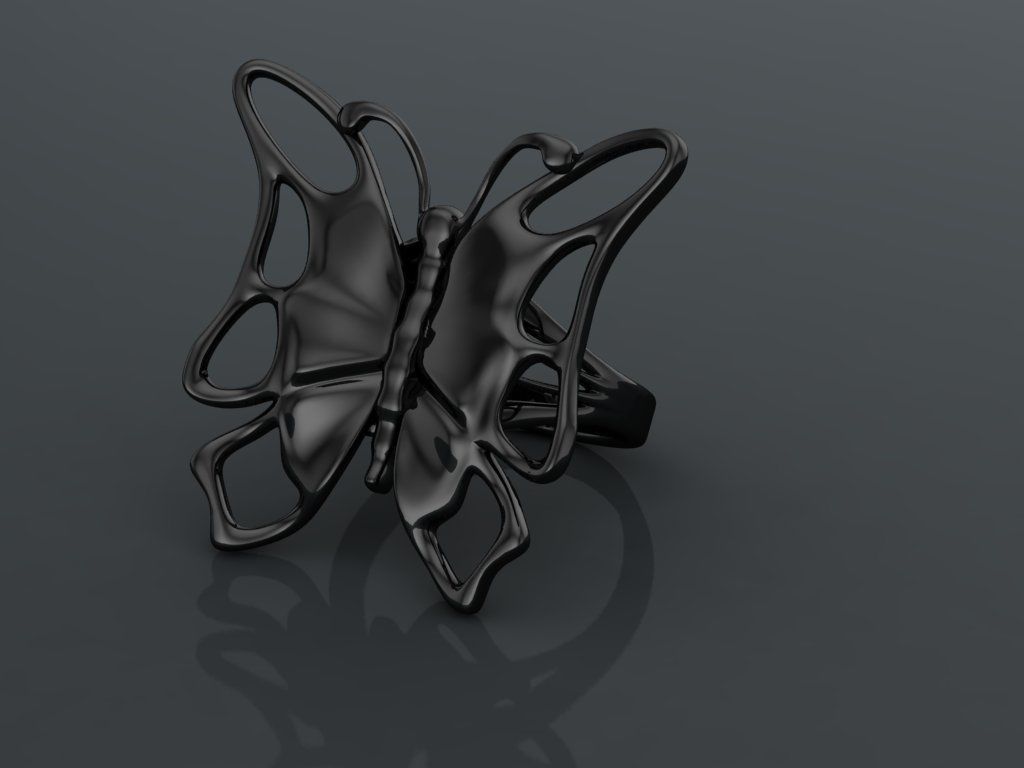 Butterfly ring 3D print model_5