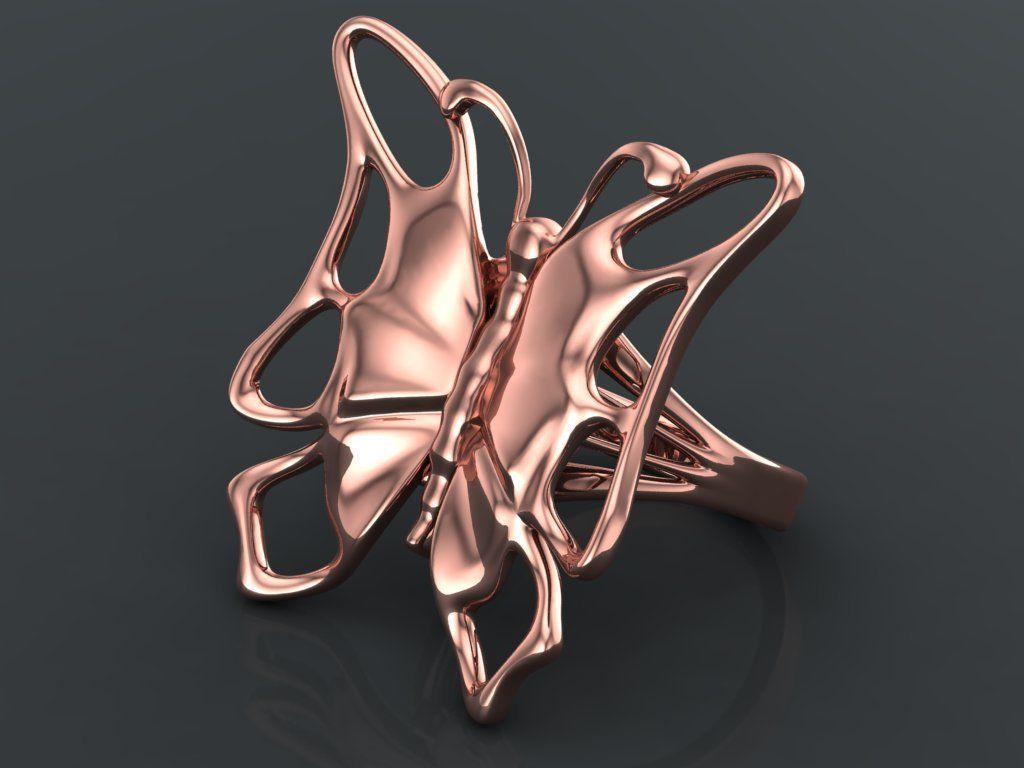 Butterfly ring 3D print model_2