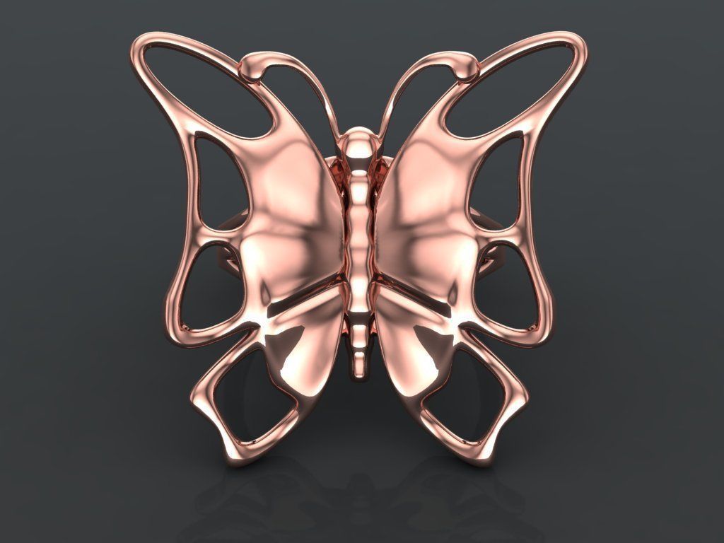 Butterfly ring 3D print model_1