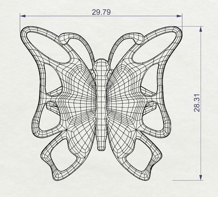 Butterfly ring 3D print model_6