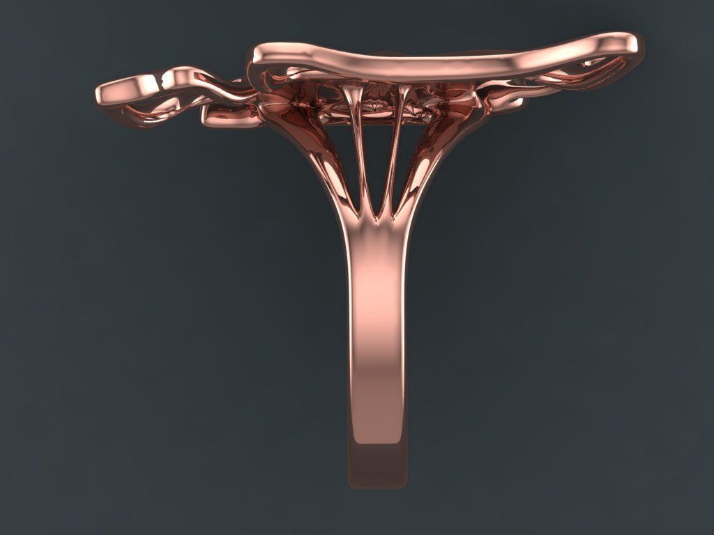 Butterfly ring 3D print model_8