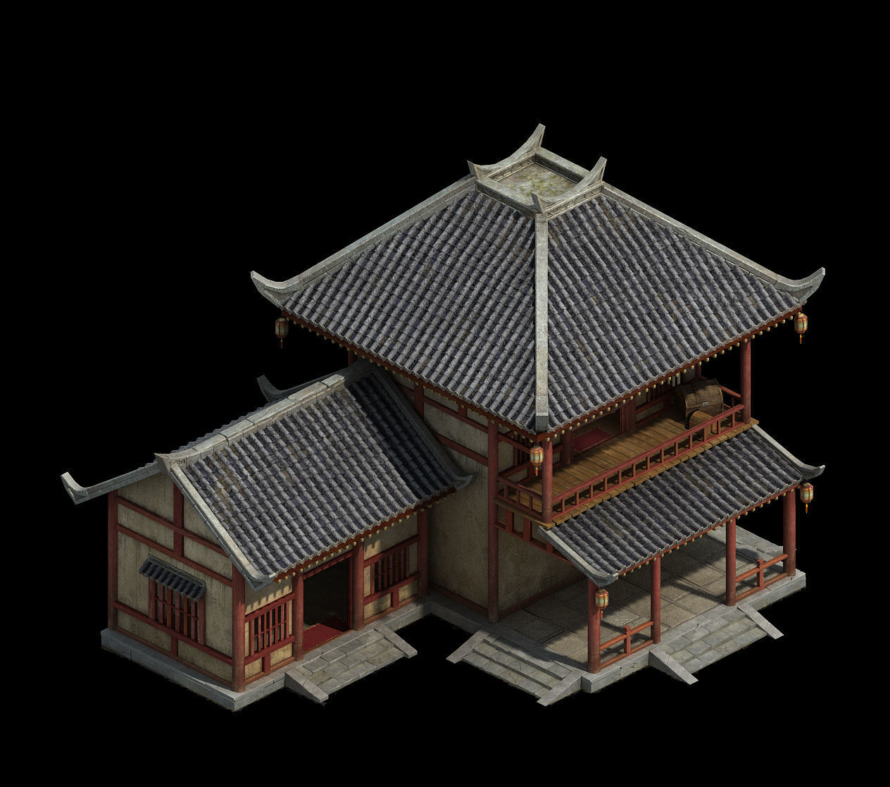 Wangcheng Escort - Building Small House 3D model_3