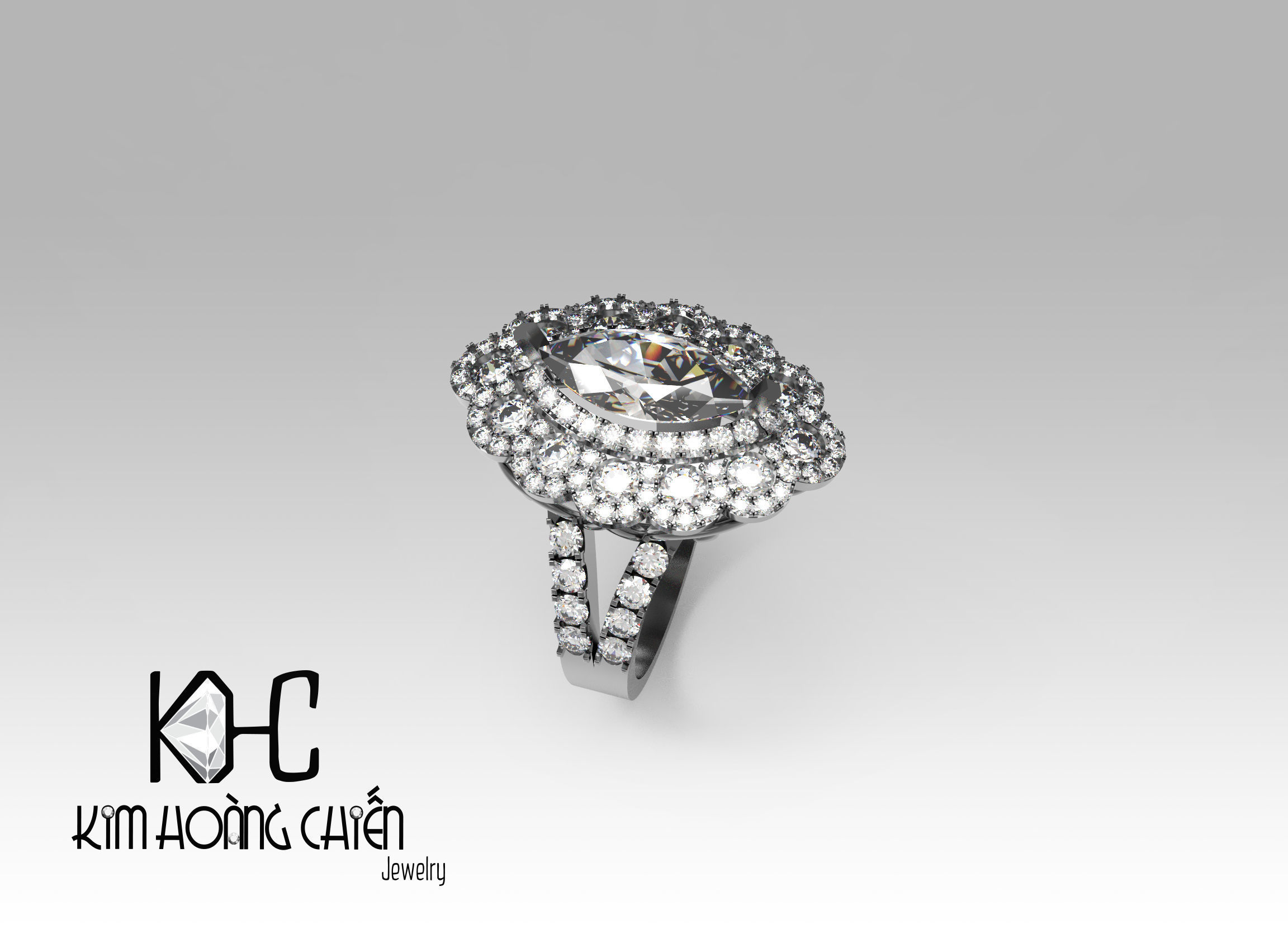 Rings-0402-3dm with diamond -1 Files 3D print model  3D print model_4