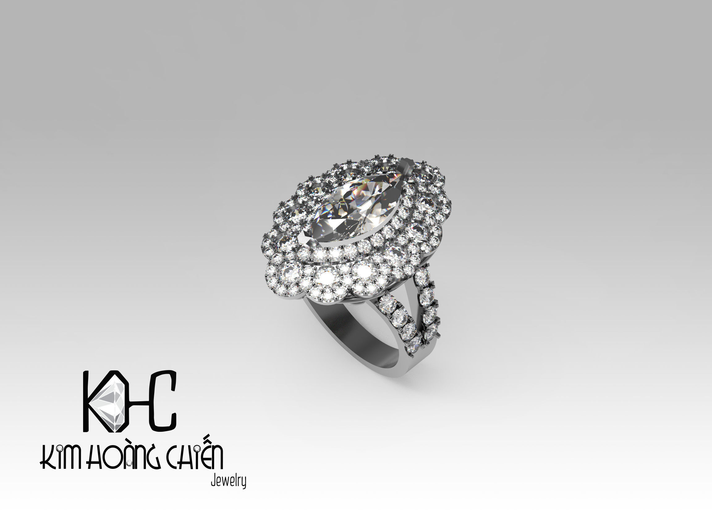 Rings-0402-3dm with diamond -1 Files 3D print model  3D print model_7