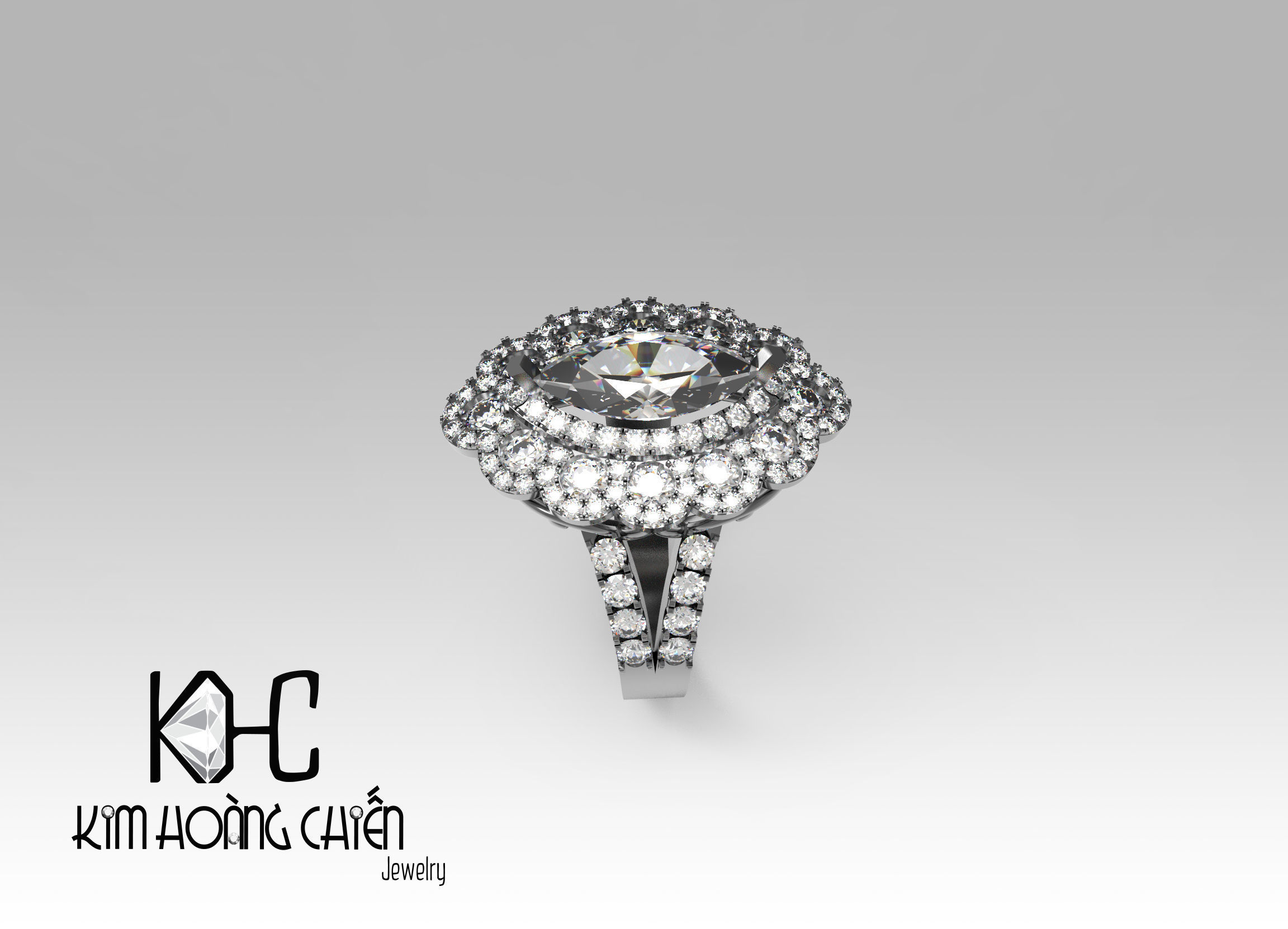 Rings-0402-3dm with diamond -1 Files 3D print model  3D print model_8