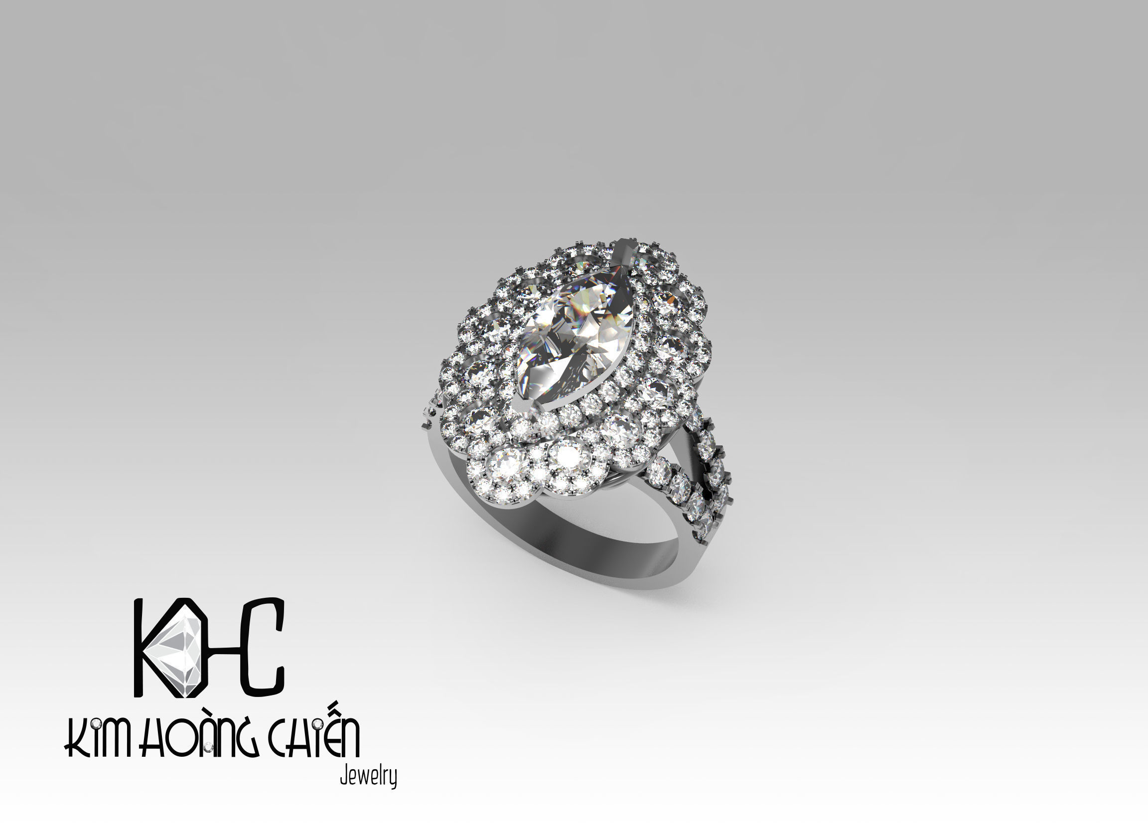 Rings-0402-3dm with diamond -1 Files 3D print model  3D print model_2