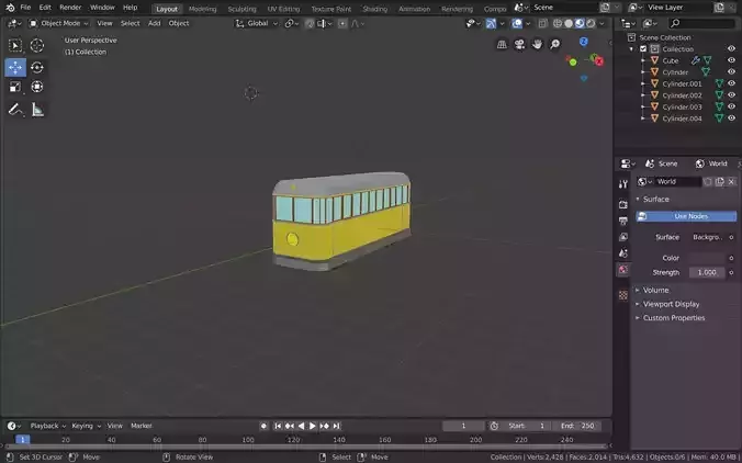 Tram low poly