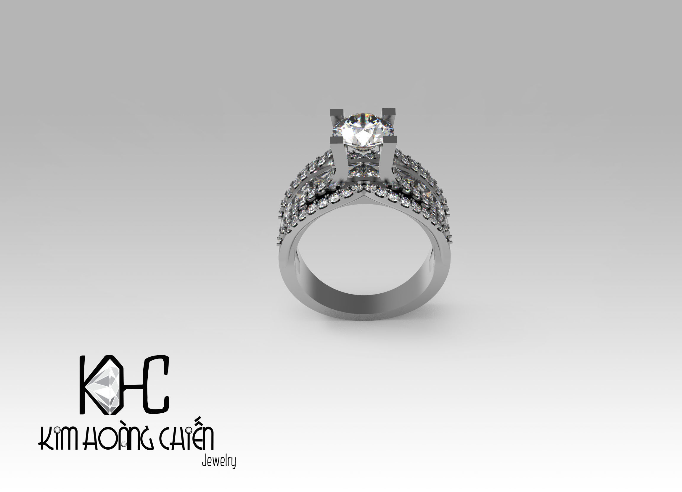 Rings-0456-3dm with diamond -1 Files 3D print model 3D print model_1
