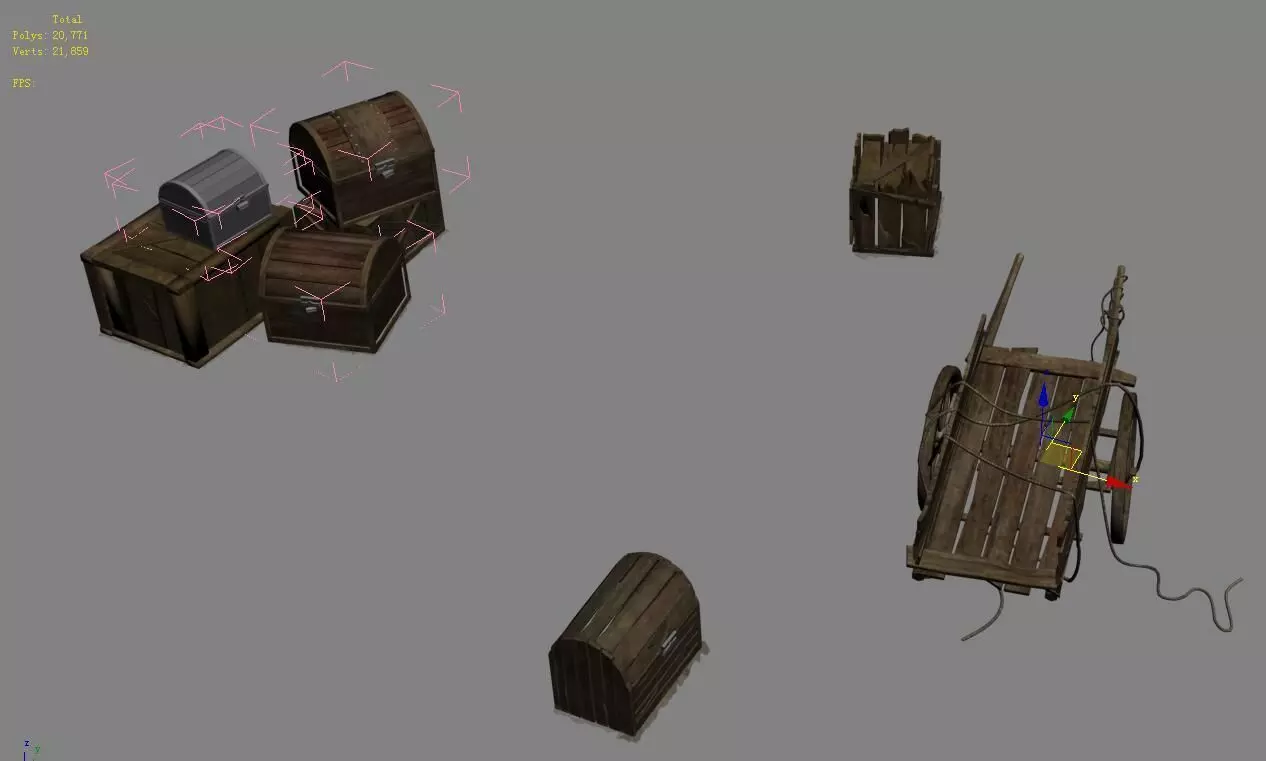 Wangcheng Escort - Wooden car - wooden box 3D model