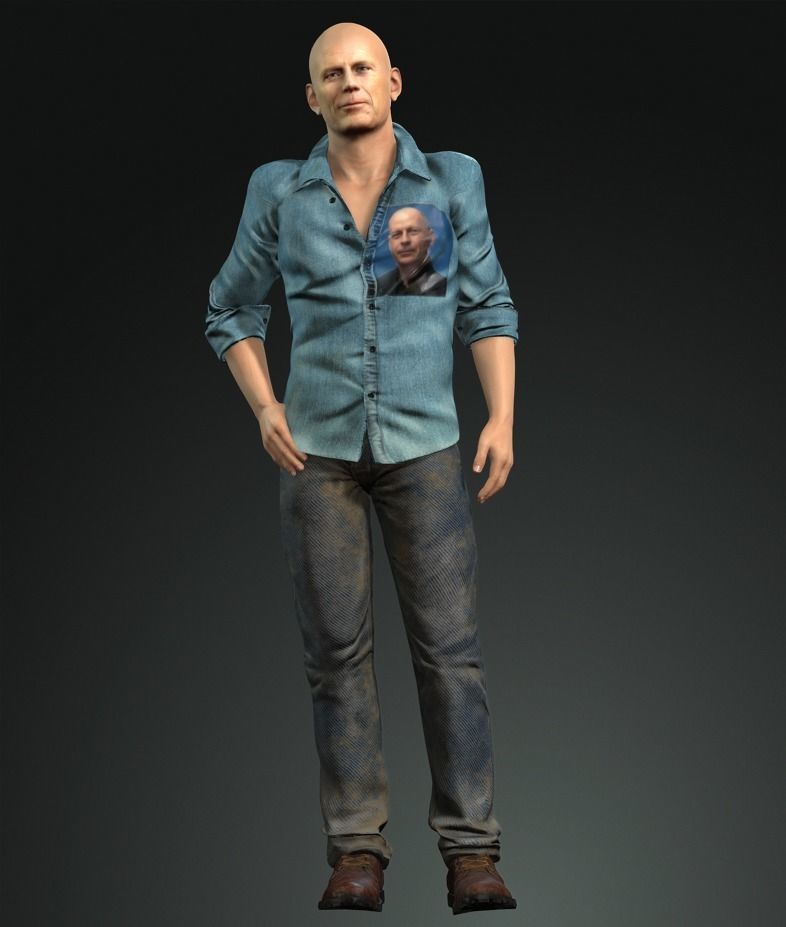 Character design for actor Bruce Willis 3D model_13