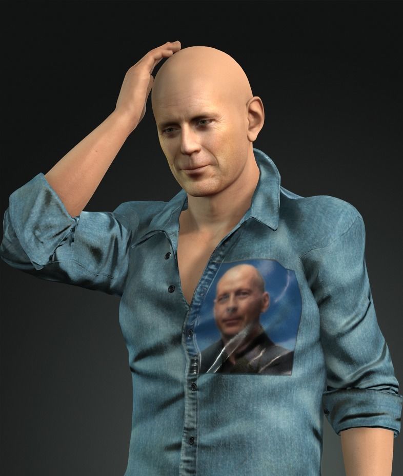Character design for actor Bruce Willis 3D model_12