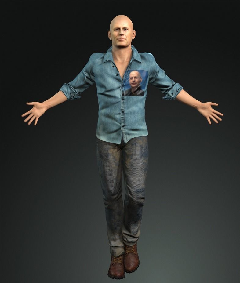 Character design for actor Bruce Willis 3D model_8