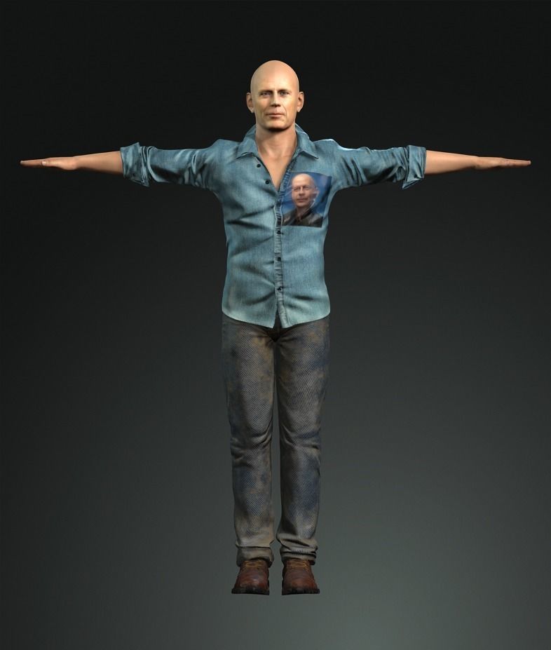 Character design for actor Bruce Willis 3D model_10