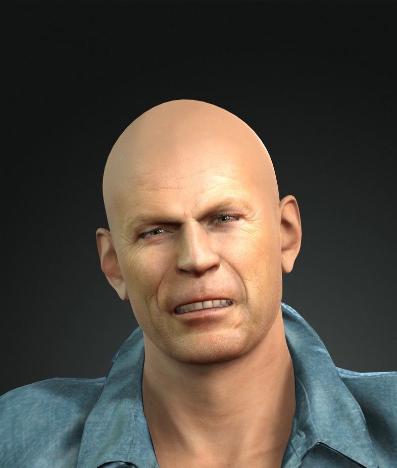 Character design for actor Bruce Willis 3D model_7