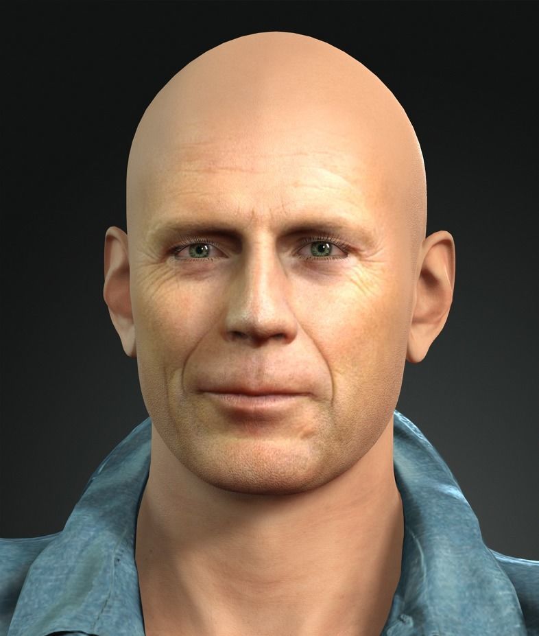 Character design for actor Bruce Willis 3D model_1