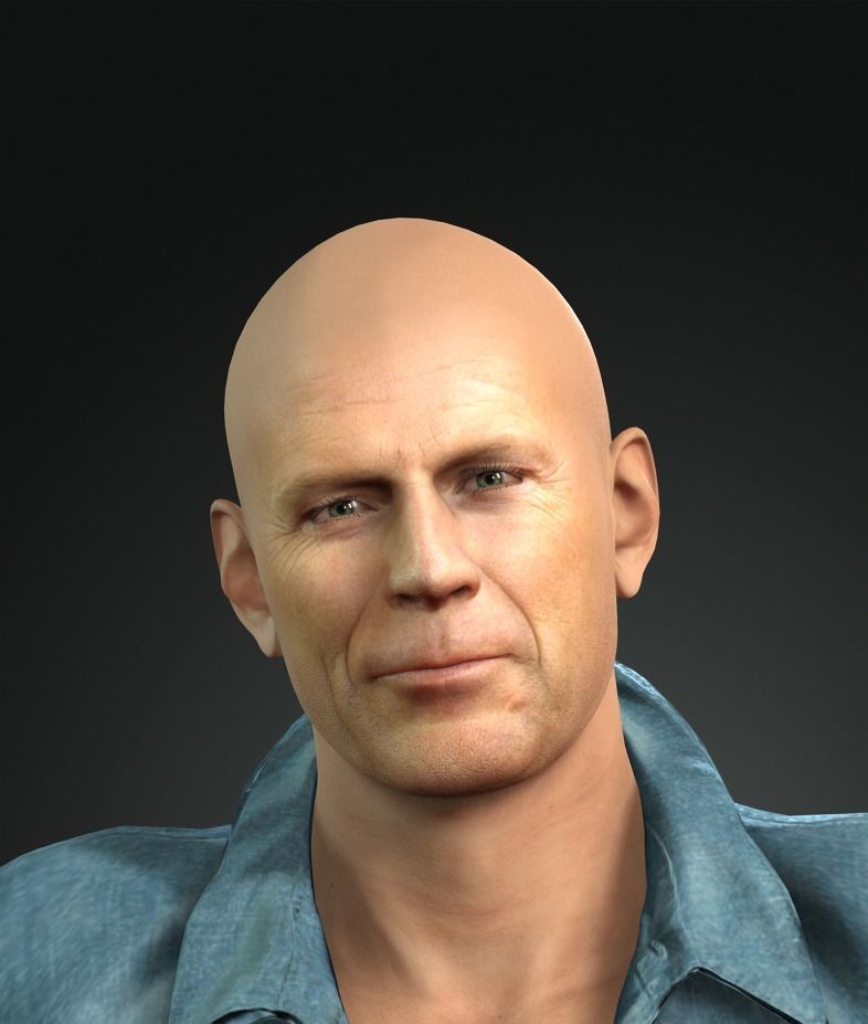 Character design for actor Bruce Willis 3D model_5