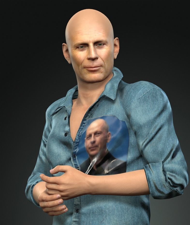 Character design for actor Bruce Willis 3D model_6