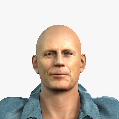 Character design for actor Bruce Willis 3D model