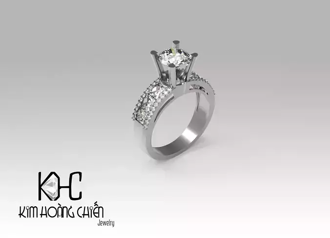 Rings-0462-3dm with diamond -1 Files 3D print model  3D print model