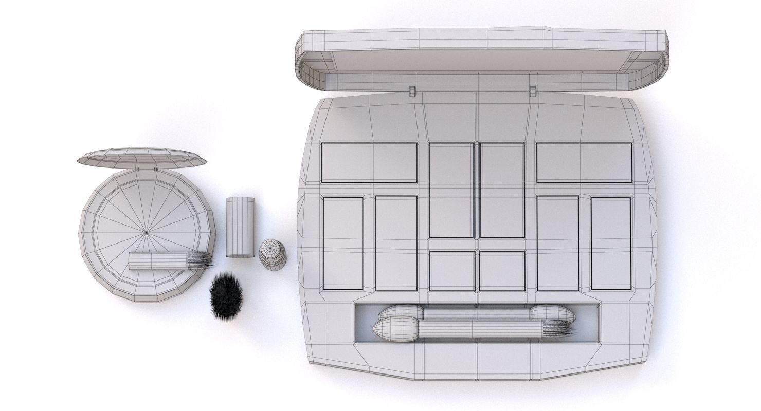 Makeup Set kit Low-poly 3D model_4