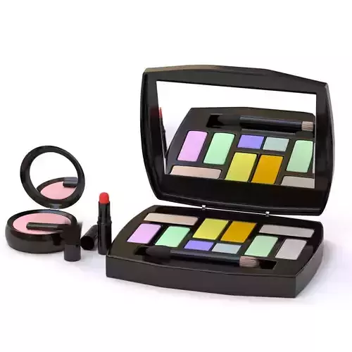 Makeup Set kit Low-poly 3D model