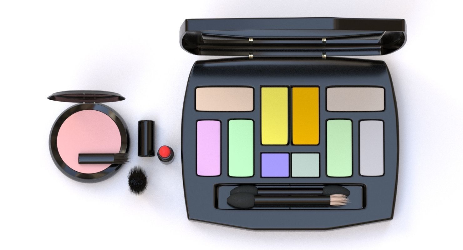 Makeup Set kit Low-poly 3D model_3
