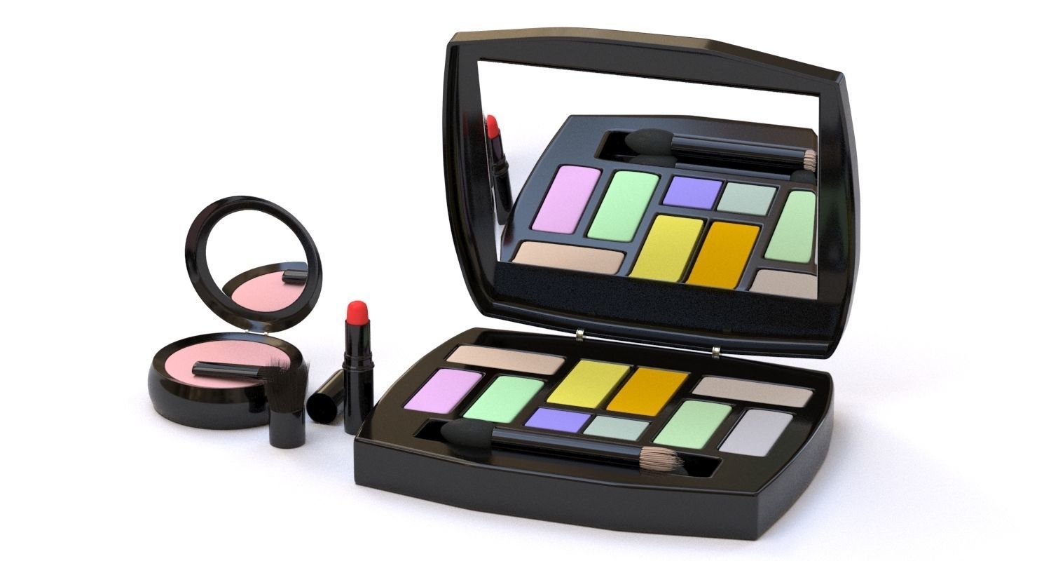 Makeup Set kit Low-poly 3D model_1