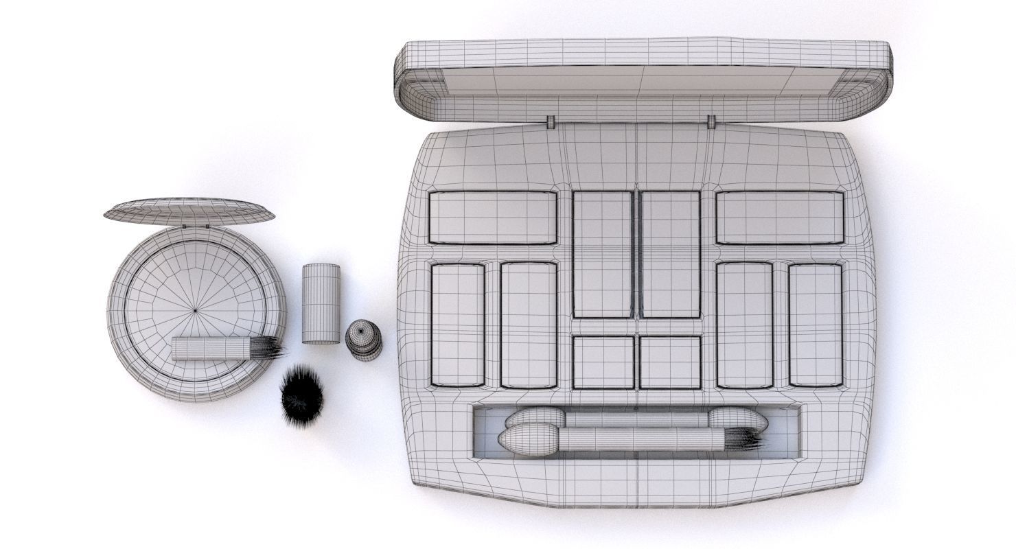 Makeup Set kit Low-poly 3D model_5