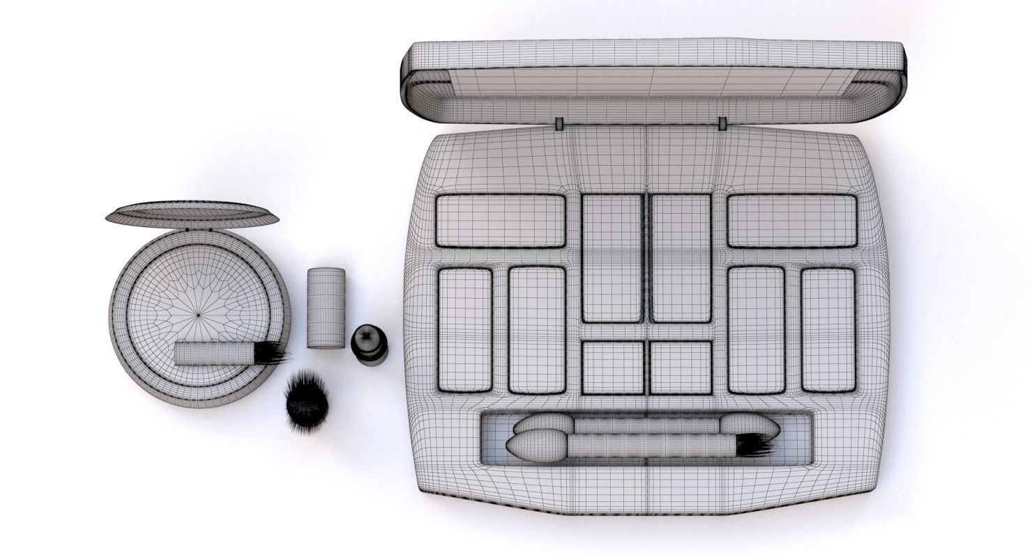 Makeup Set kit Low-poly 3D model_6
