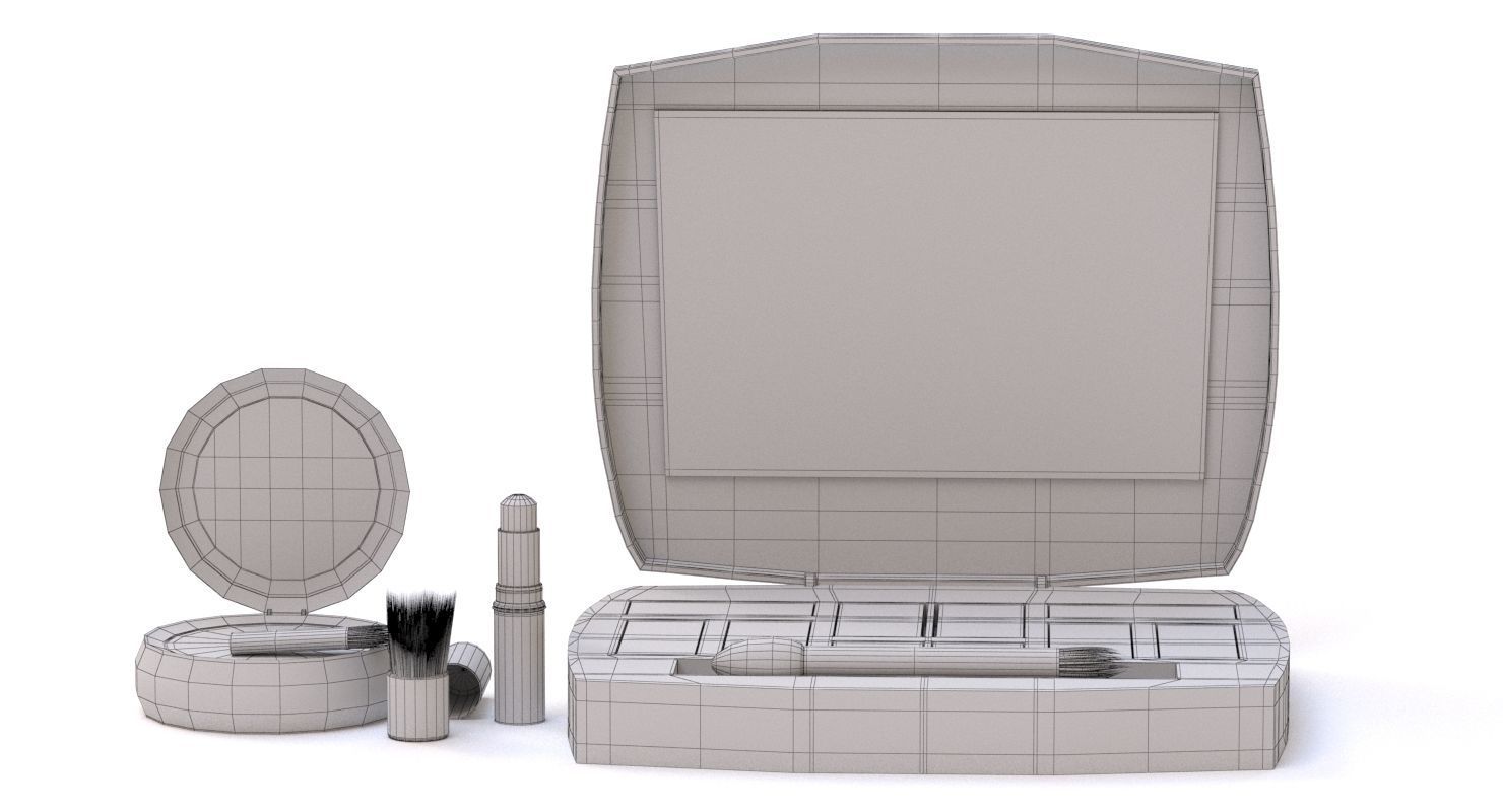 Makeup Set kit Low-poly 3D model_7