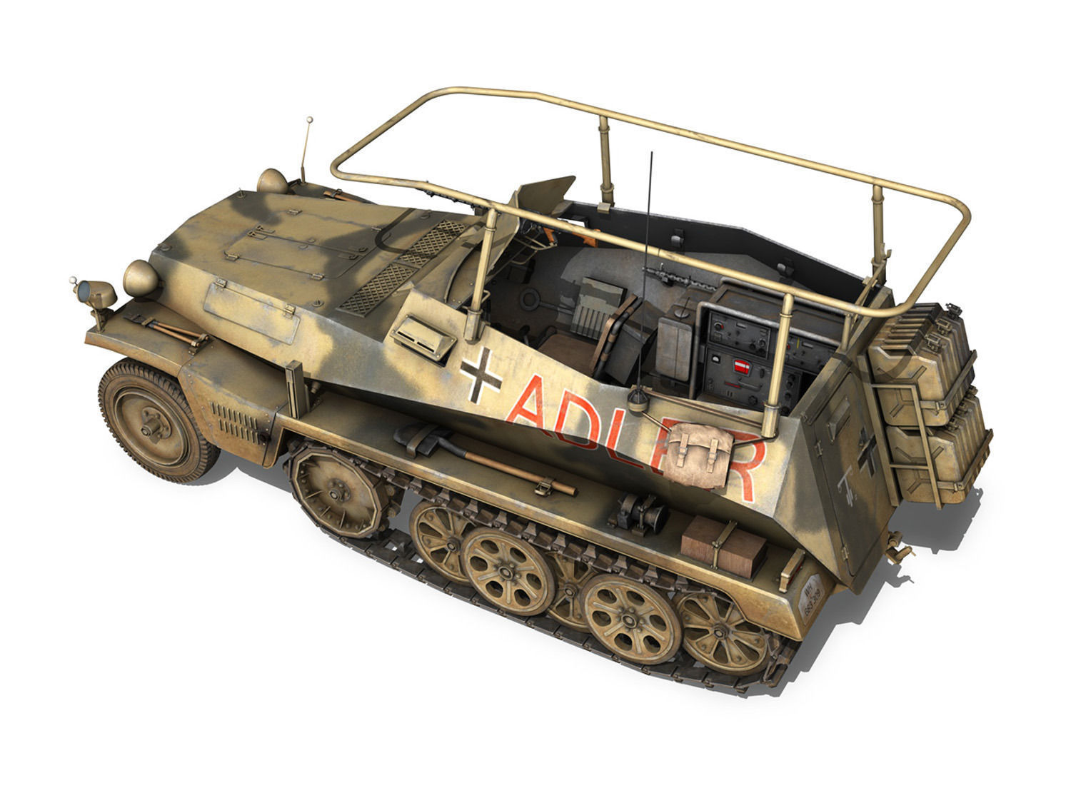 SD KFZ 250 3 - Adler - Halftrack command variant 3D model_4