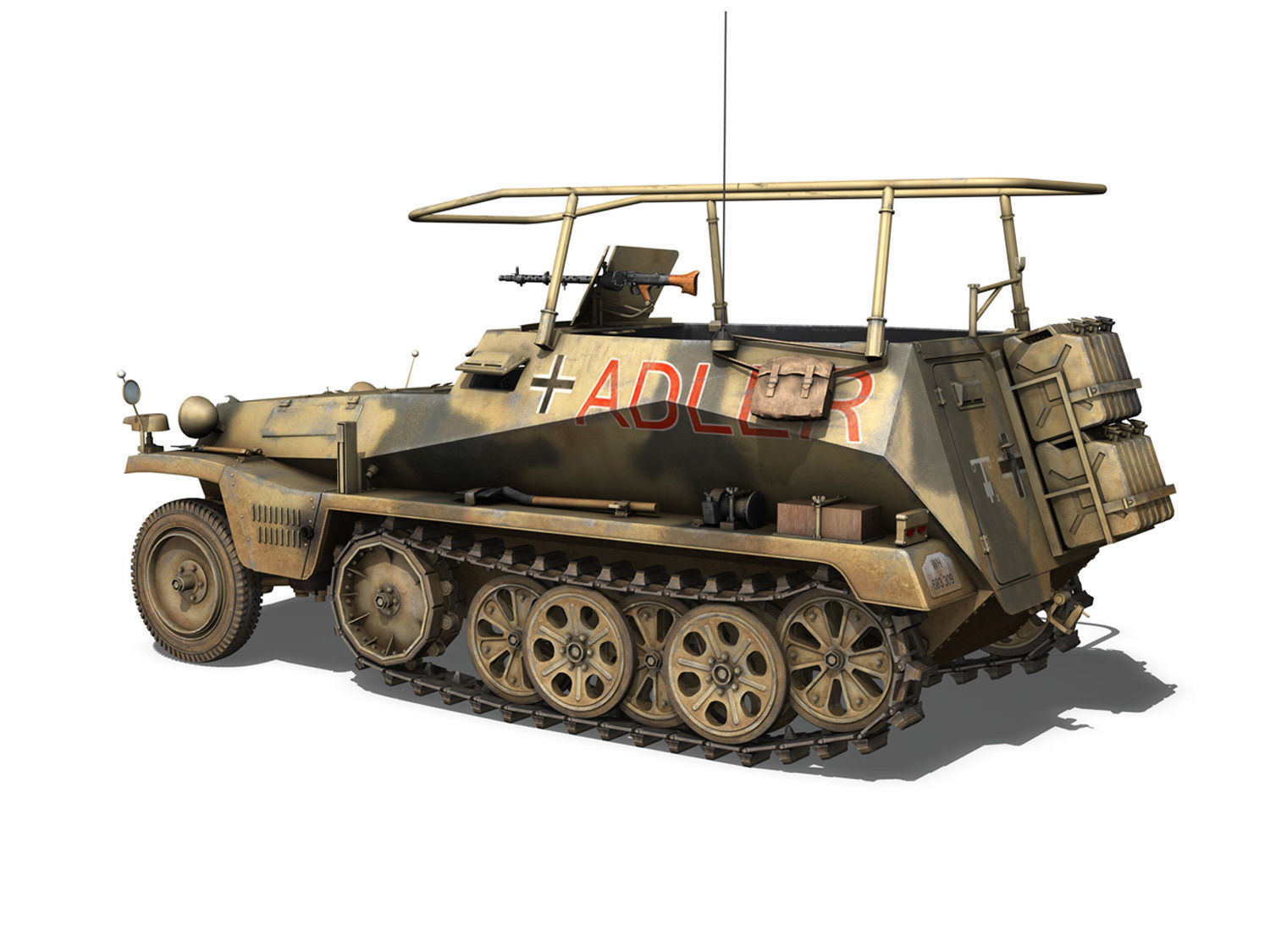 SD KFZ 250 3 - Adler - Halftrack command variant 3D model_3