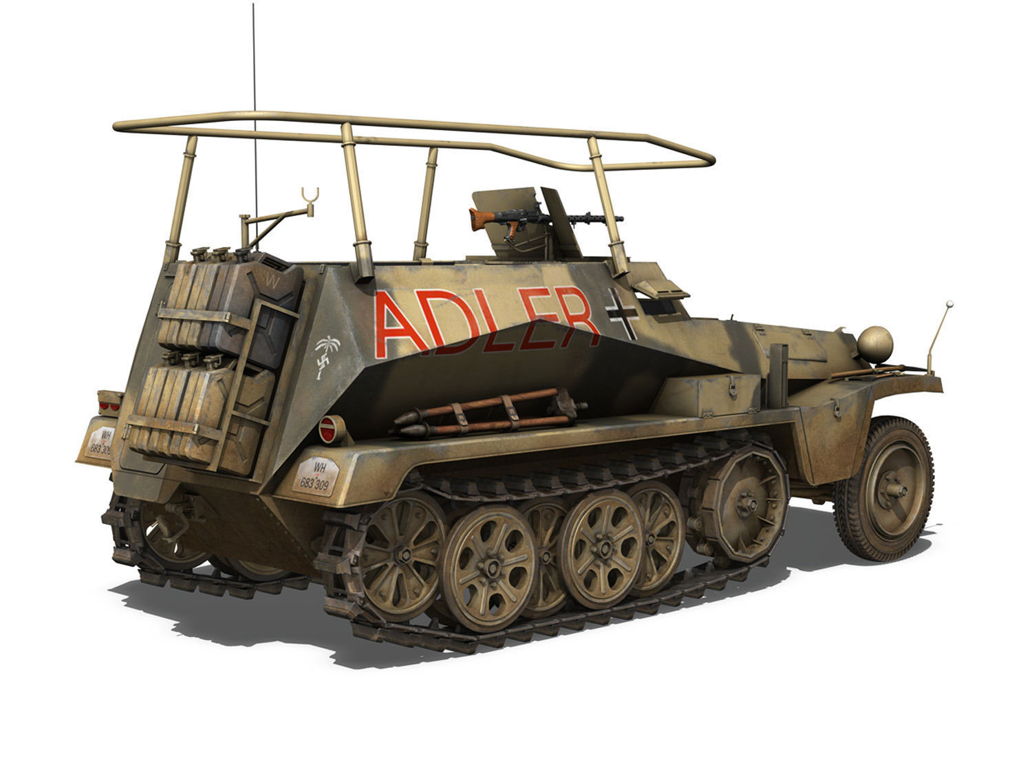 SD KFZ 250 3 - Adler - Halftrack command variant 3D model_6