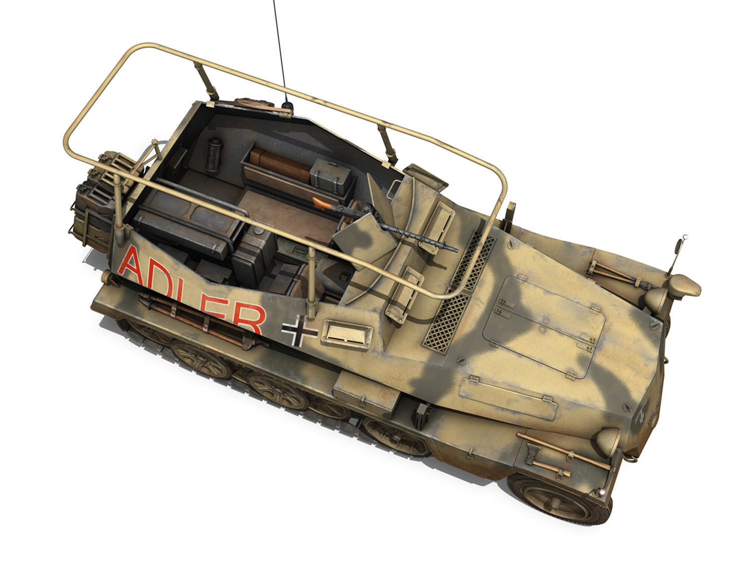 SD KFZ 250 3 - Adler - Halftrack command variant 3D model_9