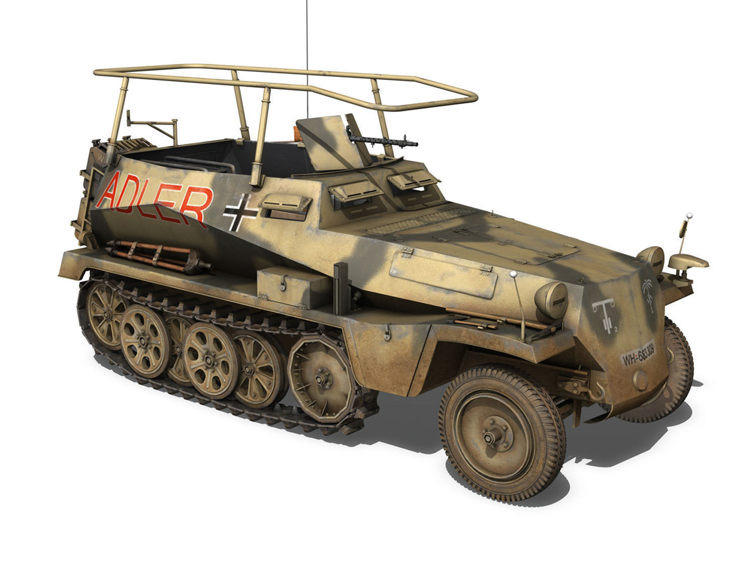 SD KFZ 250 3 - Adler - Halftrack command variant 3D model_7