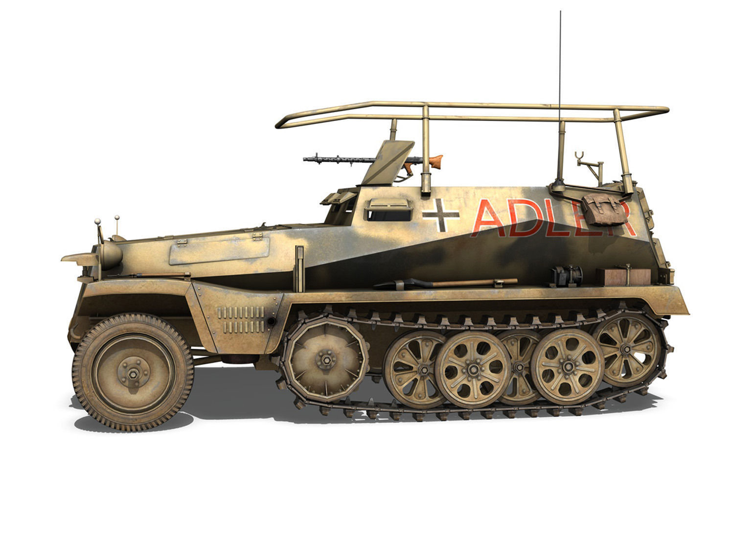 SD KFZ 250 3 - Adler - Halftrack command variant 3D model_2