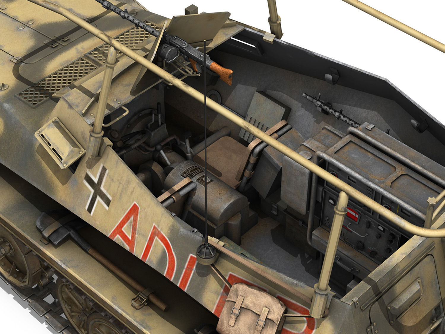 SD KFZ 250 3 - Adler - Halftrack command variant 3D model_8