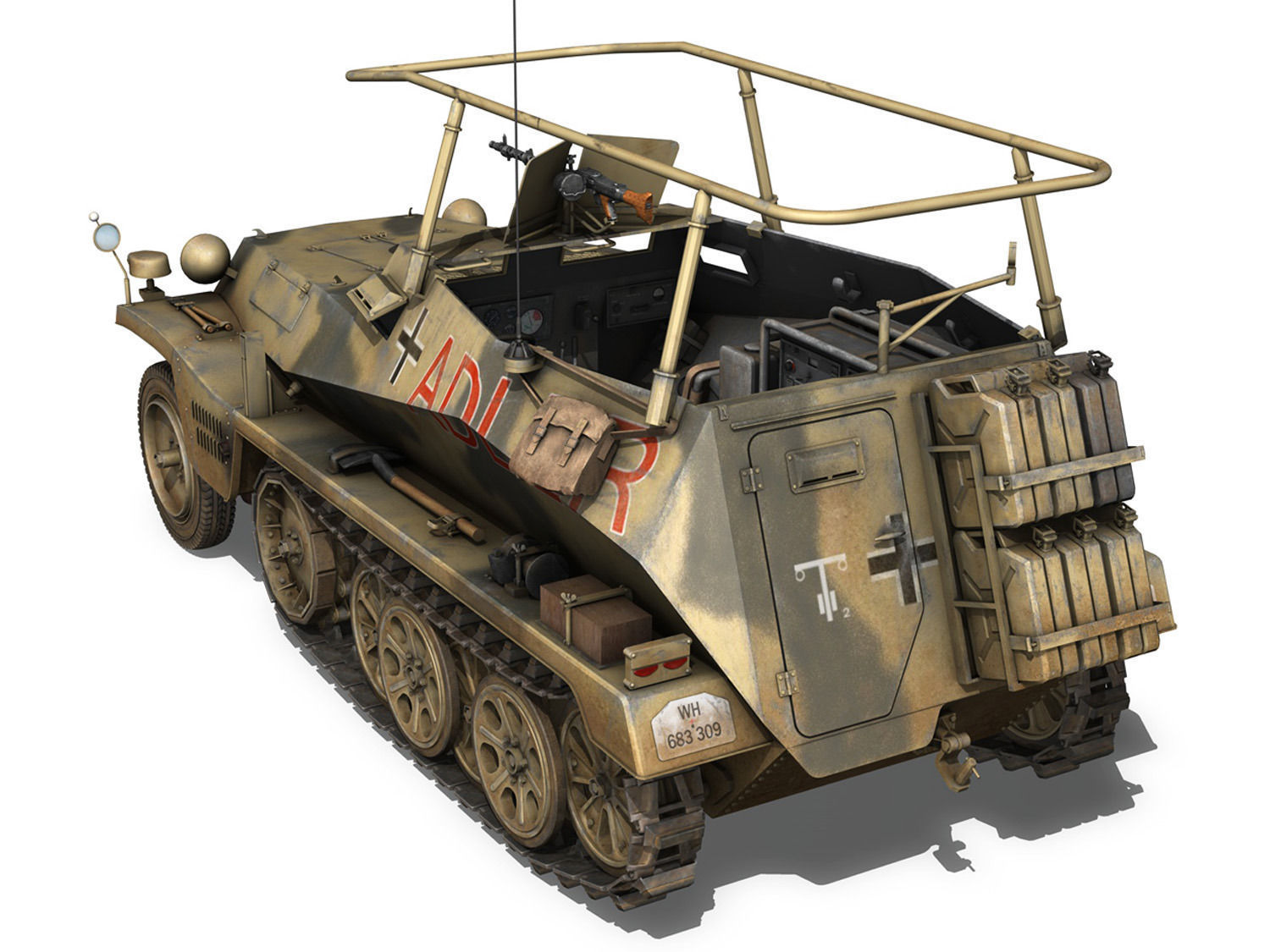 SD KFZ 250 3 - Adler - Halftrack command variant 3D model_5