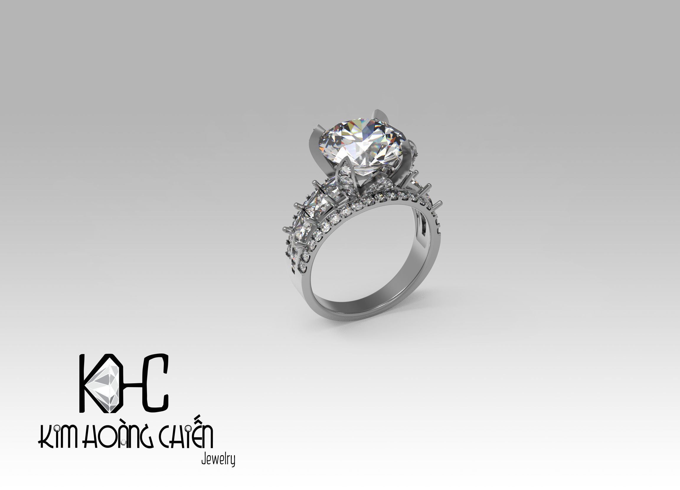 Rings-0490-3dm with diamond -1 Files 3D print model  3D print model_7