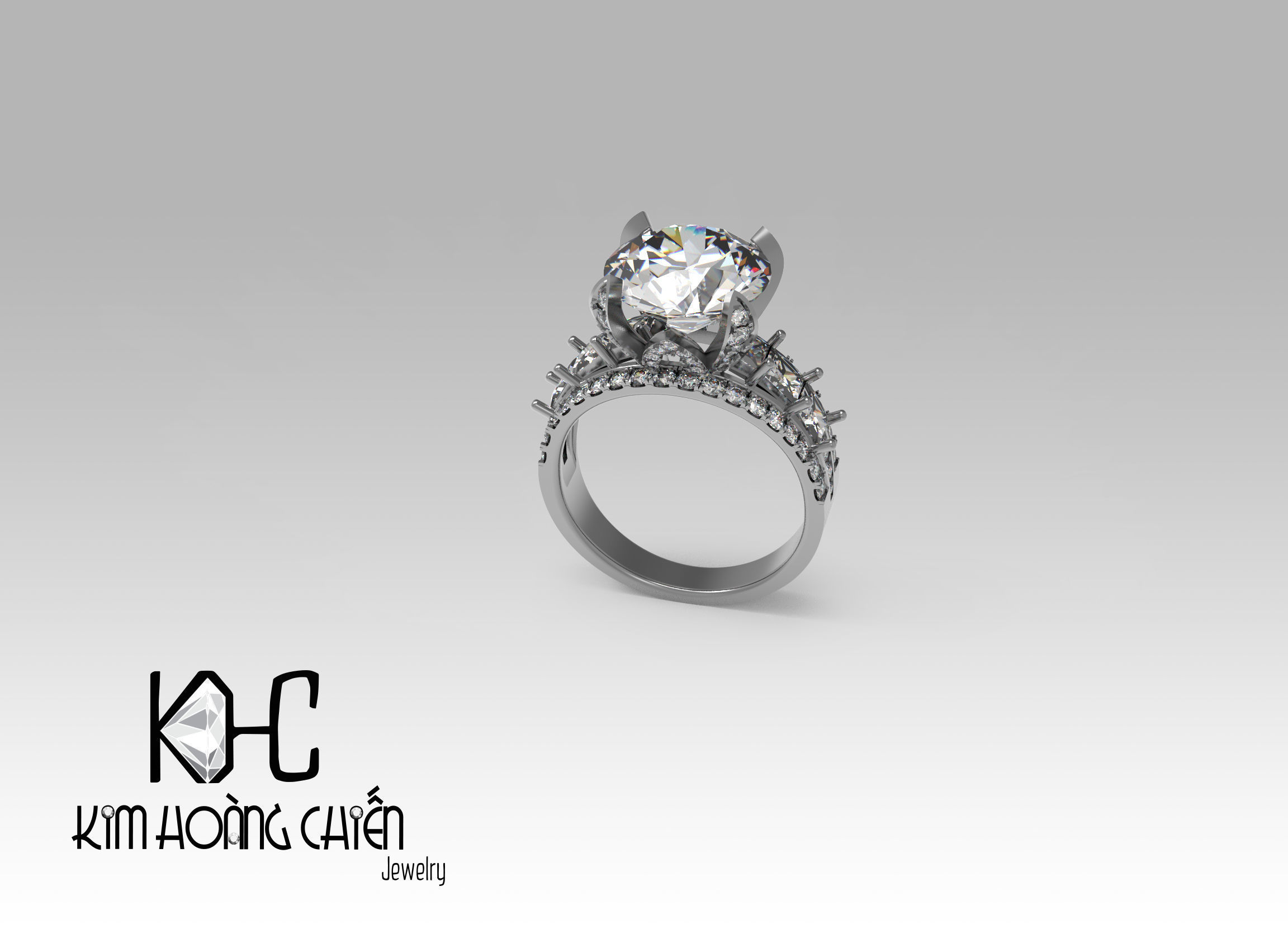 Rings-0490-3dm with diamond -1 Files 3D print model  3D print model_6