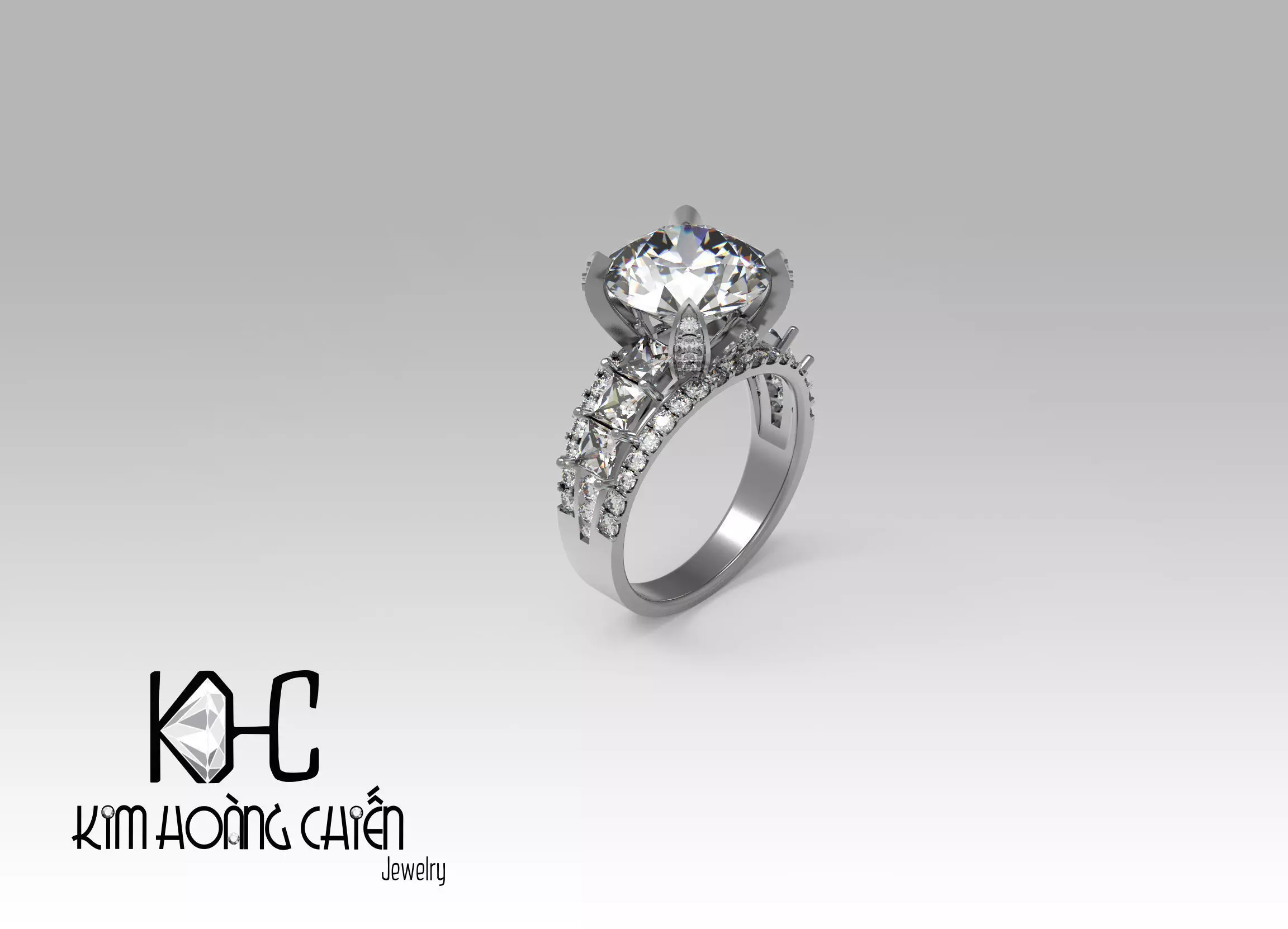 Rings-0490-3dm with diamond -1 Files 3D print model  3D print model_0