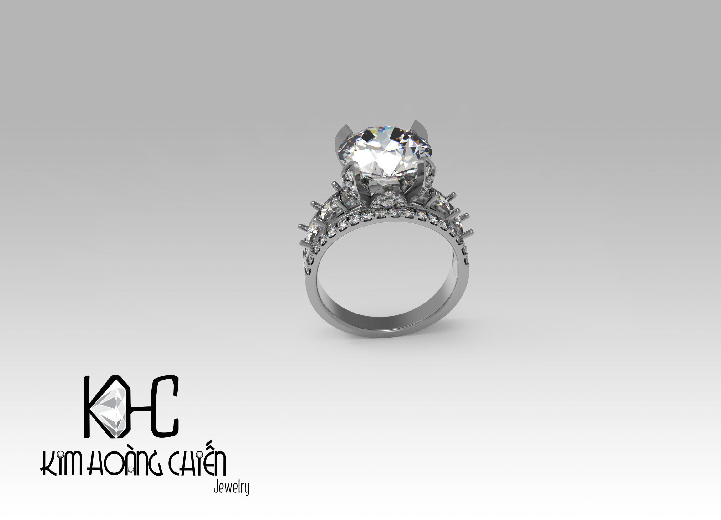 Rings-0490-3dm with diamond -1 Files 3D print model  3D print model_1