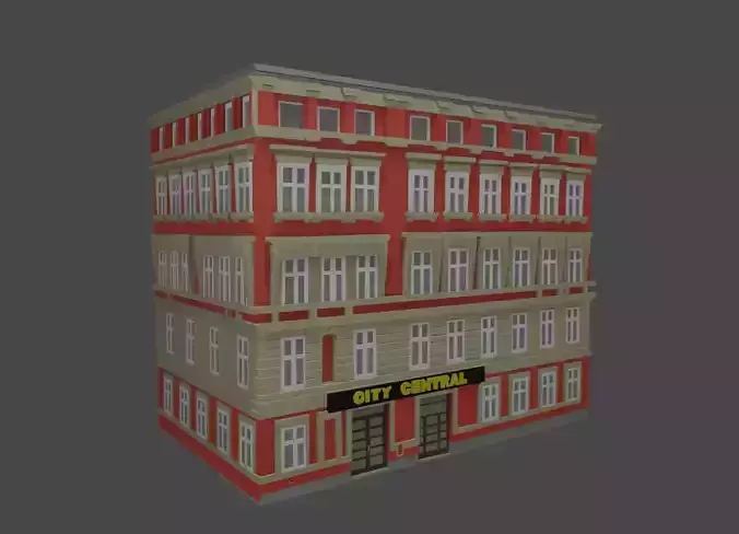 Low poly city house