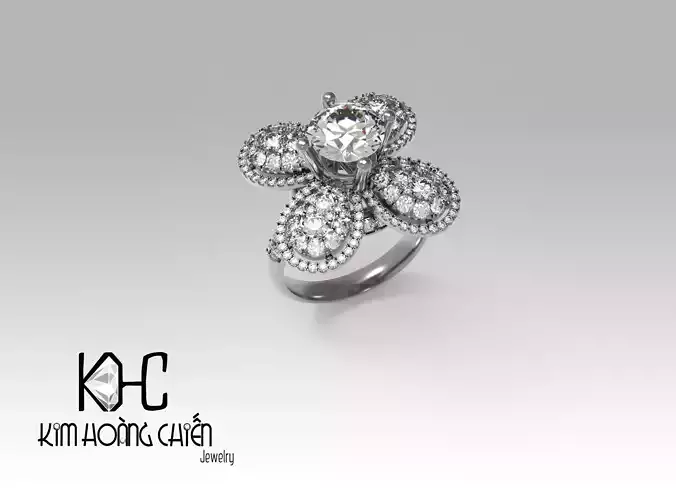Rings-N783 -3dm with diamond -1 Files 3D print model  3D print model