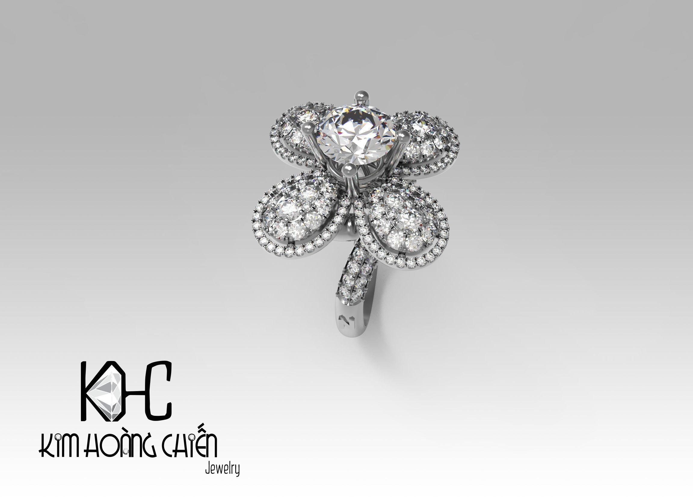 Rings-N783 -3dm with diamond -1 Files 3D print model  3D print model_3