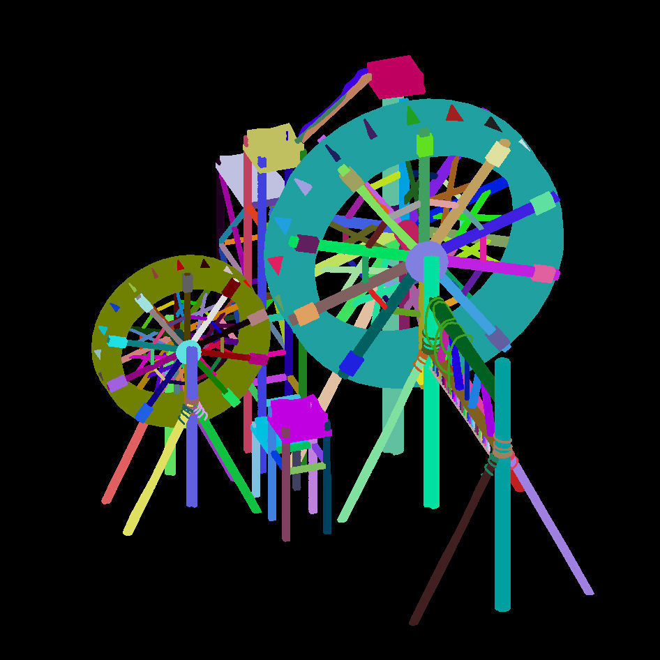 Countryside Riverside Building - Waterwheel 01 3D model_2