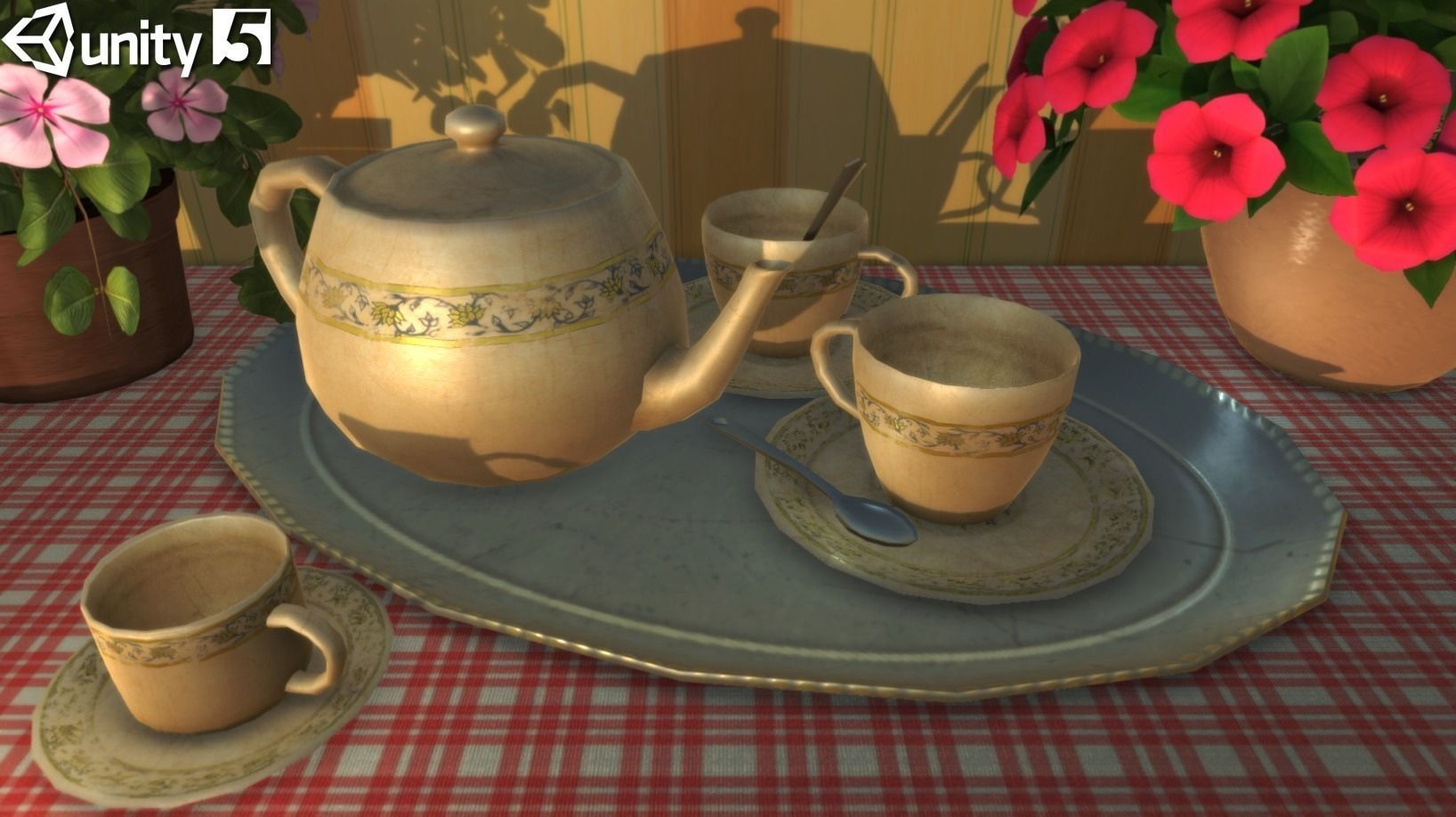 Tea and Coffee service Free low-poly 3D model