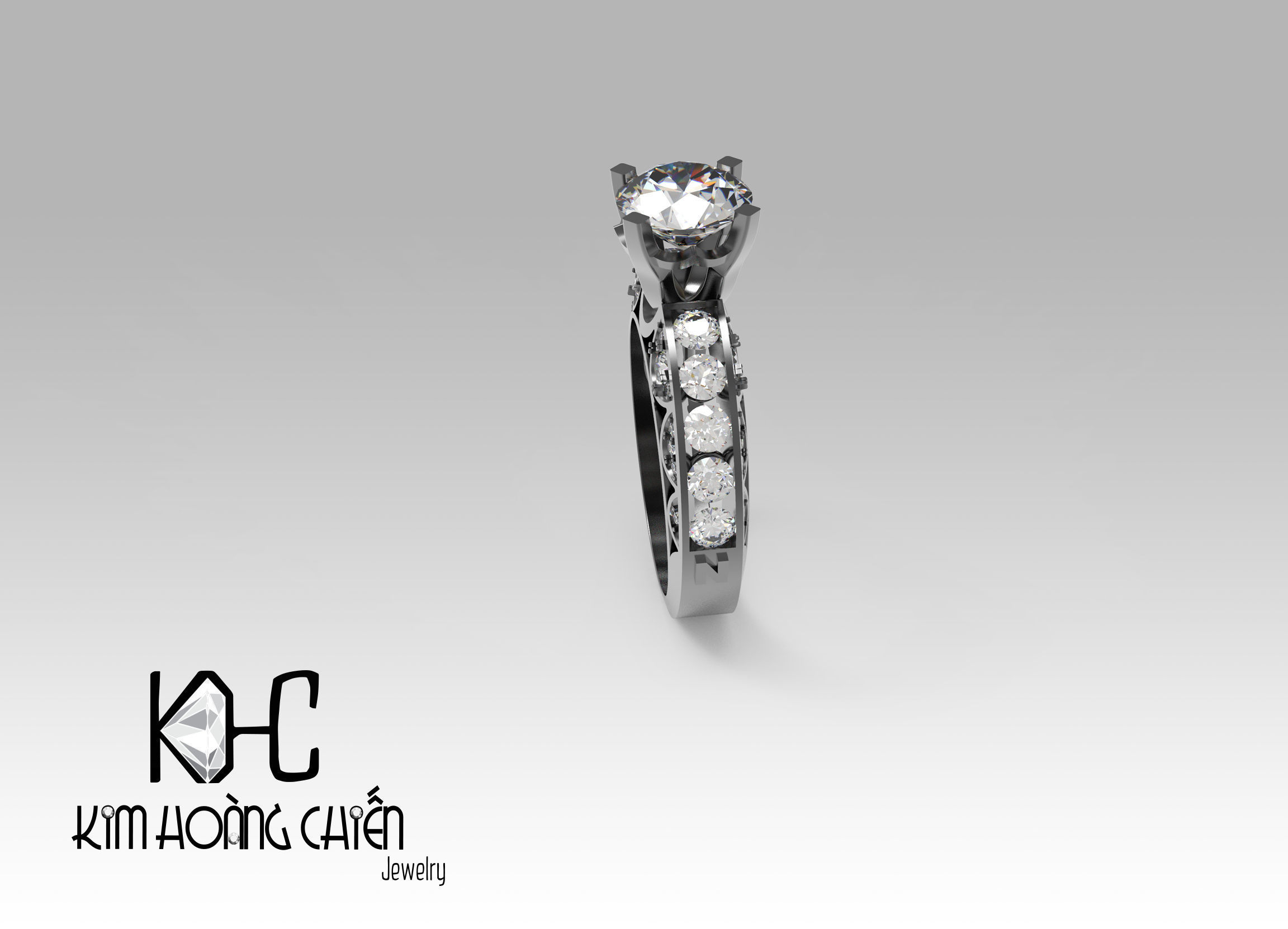 Rings-NN789-3dm with diamond -1 Files 3D print model  3D print model_3
